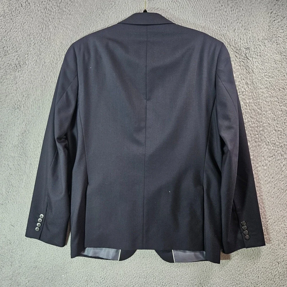 M&S Wool Suit Blazer Jacket Men‎ US 42 Eur 52 Medium Dark Navy Super 100's